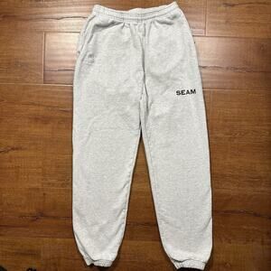 Seam Sweatpants Womens M 26x29 Gray Heavyweight Cotton Jogger Sweats Streetwear